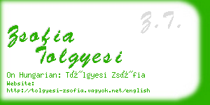 zsofia tolgyesi business card
